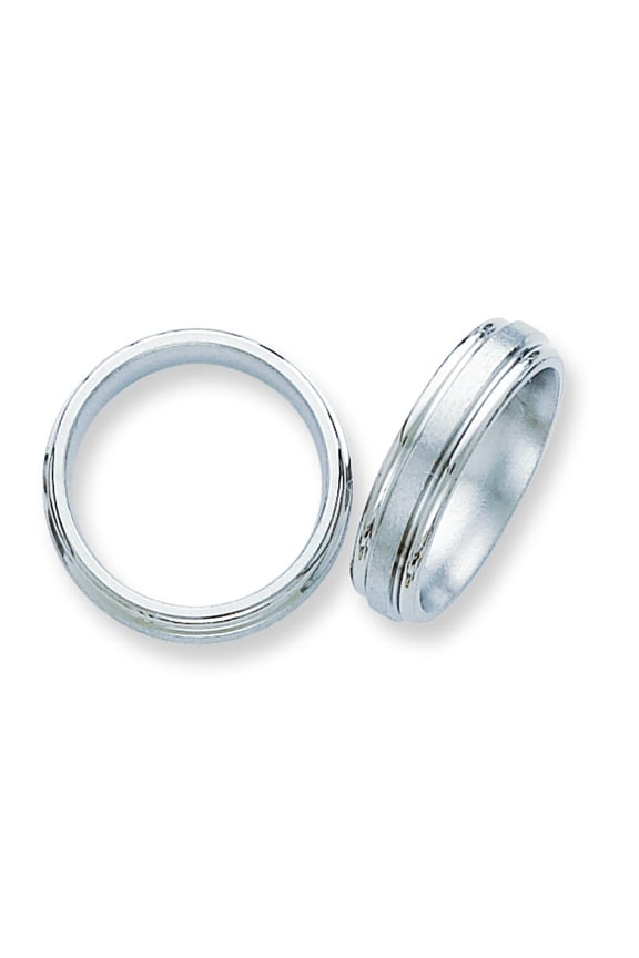 Titanium Grooved Edge 6mm Satin Ring Jewelry Size 8