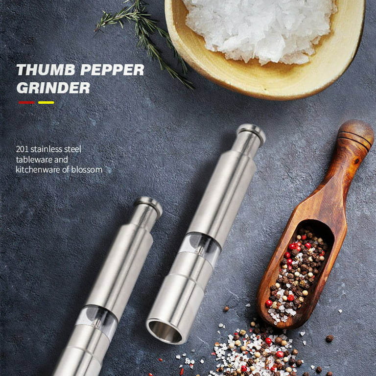 Salt and Pepper Grinder Set - 2 Pack - Pepper Mill, Salt Grinder,  Refillable, Pepper Mill Grinder, Tall Glass Salt Pepper Grinder, Salt  Pepper Grinder