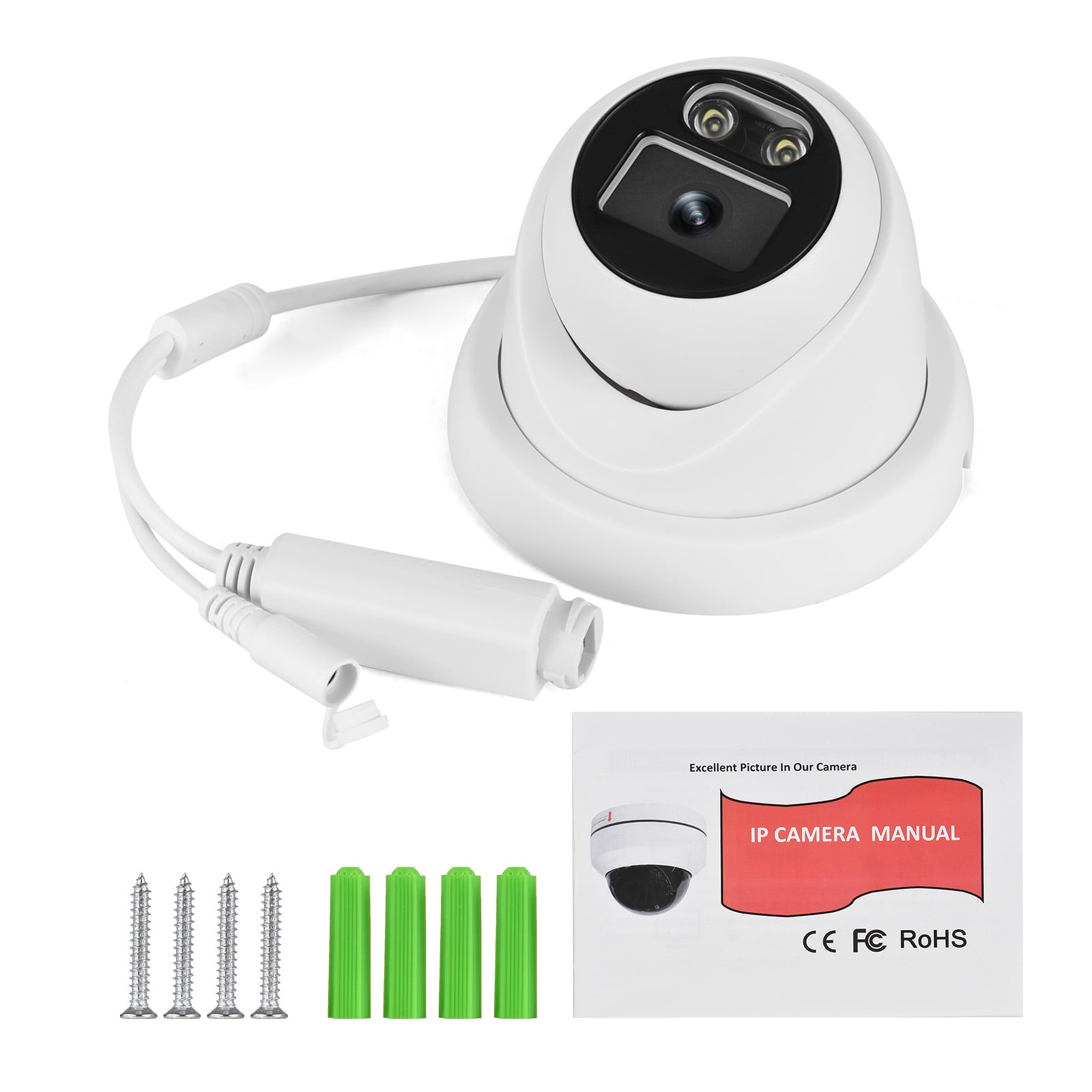 Cctv 8MP POE IP Camera Security Camera Monitor Camera Infrared Night 2.8mm Wide Angle Lens Indoor Outdoor Surveillance Camera With One-way Audio Microphone Wall Mountable