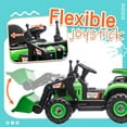 thumbnail image 4 of 24V Kids Ride on Excavator Digger Toy Cars, Ride on Construction Toy w/4-in-1 Construction Attachments (Excavator, Dump Truck & Bulldozer), Electric Tractor Car w/Remote Control, Swivel Seat, Green, 4 of 7