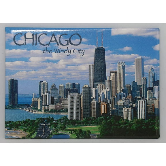 Chicago Illinois Windy City Photo Collage Magnet 2.5" x 3.5"