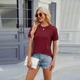 thumbnail image 6 of Fjuchai Womens Soft T-Shirt for Female Cotton Solid Color Short Sleeve Tees Summer Pullover Shirt S-XXL, 6 of 9