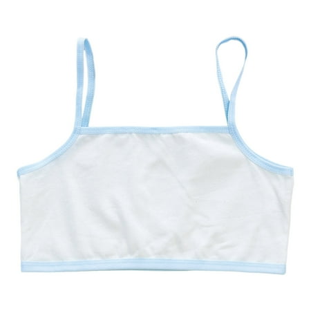 TAIAOJING Crop Tops Bra Girls Seamless Sports Bra Training Teen Bra Camisole Style Lightweight Kids Cute Baby Child Cami 10-14 Years