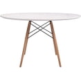 thumbnail image 2 of Mesa de Comedor Redonda 120 Grupo Microtec Blanca para 4 o 6 Personas Café Moderna Estilo Eames Patas de Madera Minimalista Moderna Grupo Microtec Mesa 120 Mesa 120, 2 of 4