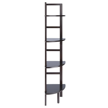 

Contemporary Home Living 4 Tier Narrow Tall Storage Corner Shelf Rack - 63.5 - Coffee Brown