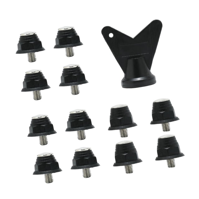 DYNWAVECA 12 Pcs Pointes de Chaussures de Football Remplacement Confortables Accessoires de Filetage M5 Nylon pour Compétition Sportive Intérieure Extérieure 10mm 13mm