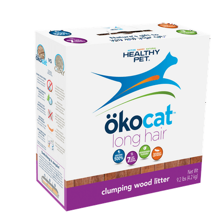 Okocat Long Hair Breeds Clumping Wood Cat Litter, (Best Kitty Litter For Odor Control)
