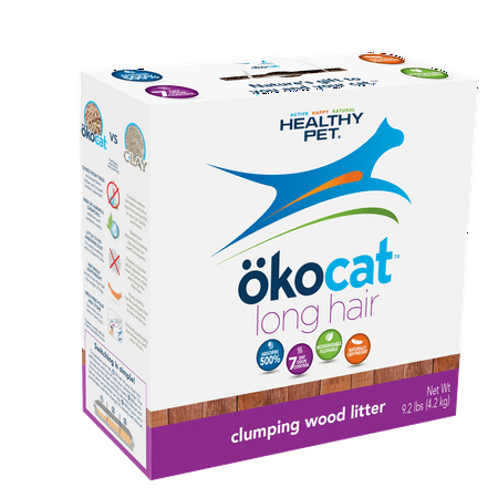 White Shorthair Cat - Okocat Long Hair Breeds Clumping Wood Cat Litter, 9.2-lb