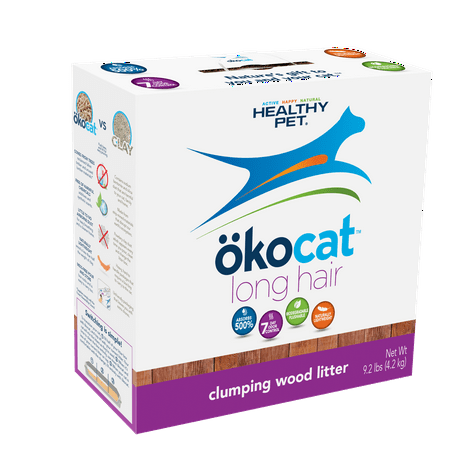 Okocat Long Hair Breeds Clumping Wood Cat Litter, (Best Odor Control Cat Litter Reviews)