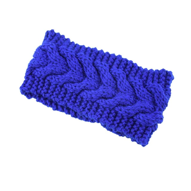 Bandeau d'Hiver pour Femmes Élastique Protecteur de Tête Chaud Épais Cache-Oreilles Style Simple Accessoires pour Cheveux pour Femmes Bleu Saphir