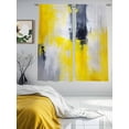 thumbnail image 3 of Yellow Gray Abstract Sheer Curtains 63 Inches Long 2 Panels Street Art Light Filtering Semi Sheer Window Curtains Drapes for Bedroom Living Room 52"x63", 3 of 7