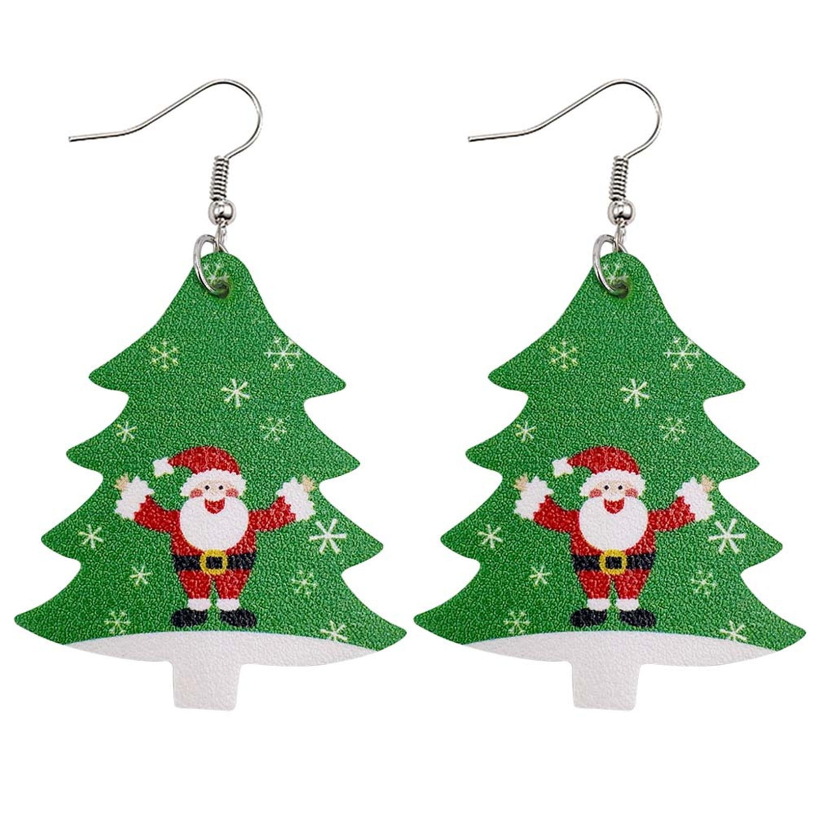 12 Pairs Christmas Leather Earrings Set for Women Teardrop Dangle Earrings for Girls Christmas Gifts Jewelry Including Elk Christmas Tree,Snowflake Santa Claus Belt