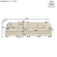 thumbnail image 2 of Vinform 55" 3 in 1 Convertible Sleeper Sofa Bed, Pull Out Loveseat Couch with Storage Pocket, Gray(Thick Sponge), 2 of 8