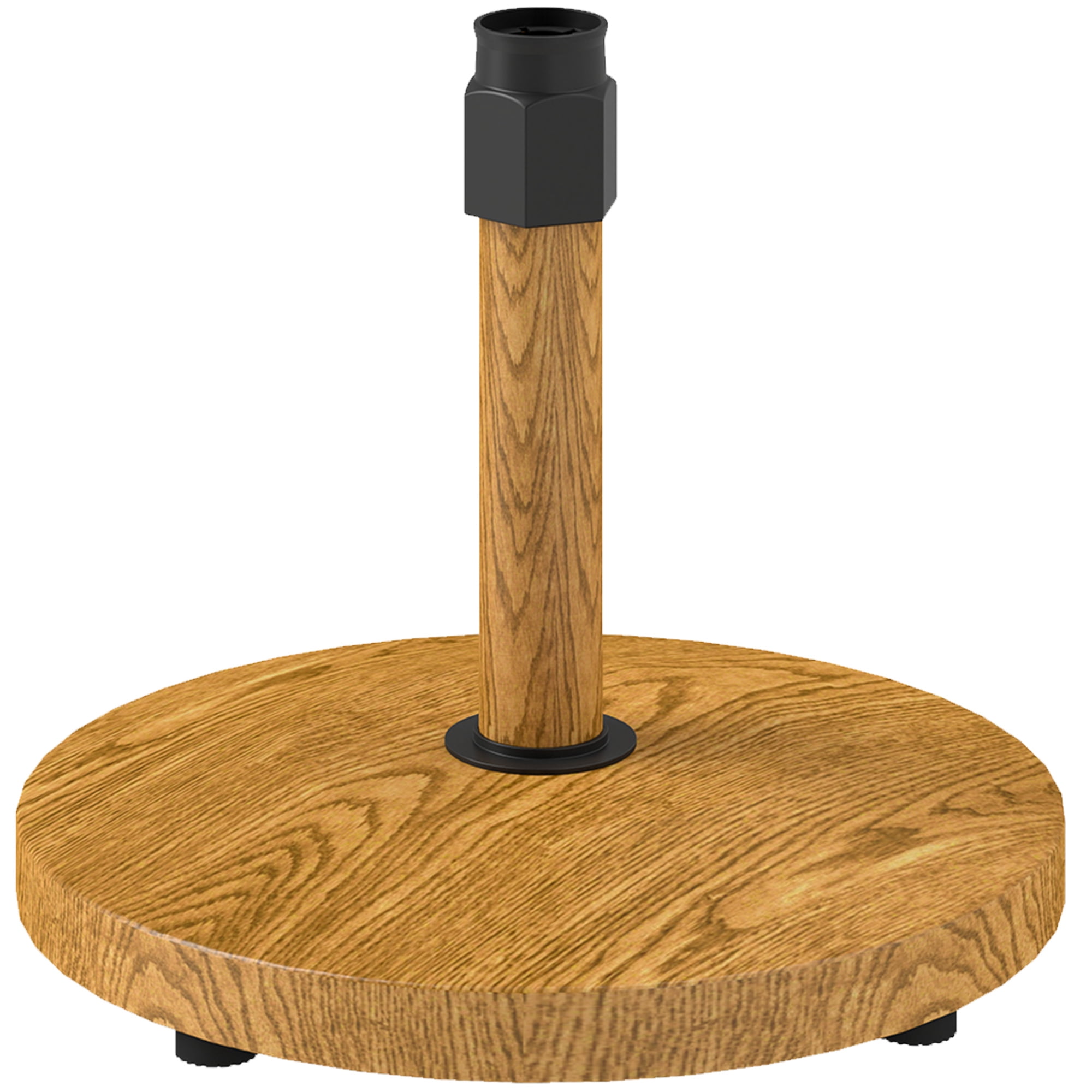 Outsunny Patio Umbrella Base Holder Outdoor Umbrella Stand with Adjustable Pads for Garden Poolside, Nature Wood