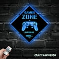 thumbnail image 2 of Craftnamesign Game Zone Metal Wall Art LED Light, Gamer Sign, Video Game Room Decor, Gamer Gifts, 2 of 5