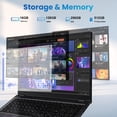 thumbnail image 4 of Golzer 17.6 Inch Laptop 16GB RAM 384GB Storage, Windows 11 Business Laptop Computer, 4-Core Intel N95, 100% sRGB FHD Display, WiFi 6, Backlit Keyboard, 7000mAh Fast-Charging, 1yr Office 365 Free, 4 of 8