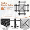 thumbnail image 4 of Topbuy Waterproof Metal, HDPE Picnic Table with 4 Benches & Umbrella Hole, White, 4 of 9