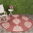 thumbnail image 2 of Safavieh Courtyard Jenny Medallion Indoor/Outdoor Area Rug, Red/Natural, 6'7" x 6'7" Round, 2 of 9