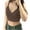 Khaki, variant on ZyeKqe Crop Tank Tops for Women Built in Bra Sleeveless Shirts V Neck Stretchy Slim Fitted Going out Tops