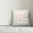 thumbnail image 2 of Creative Products I Love You To The Moon And Back in Pink Text on White 16x16 Spun Poly Pillow, 2 of 2