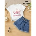 thumbnail image 1 of T-Shirt pour Filles Motif Couronne - Coton Doux, Manches Courtes et Col Rond - Décontracté, Chic et Confortable, 1 of 6