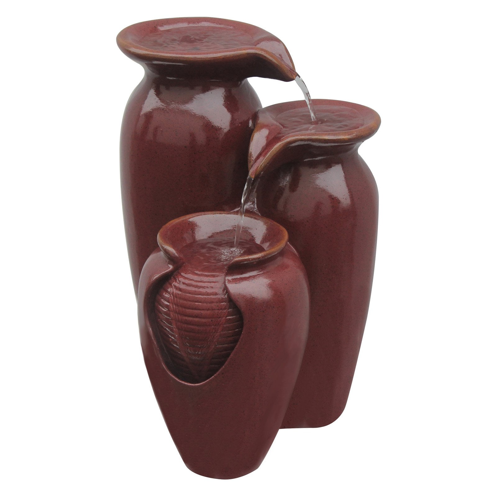 Peaktop Outdoor Water Fall 3 Jar Floor Fountain by Teamson Design