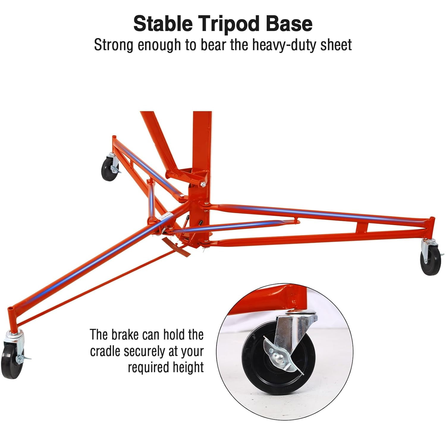 Drywall Lift 11FT, Drywall Lifter Panel Jack, 150LBS Heavy Duty Sheetrock Hoist with 360° Adjustable Telescopic Arm & Wheels (Red)