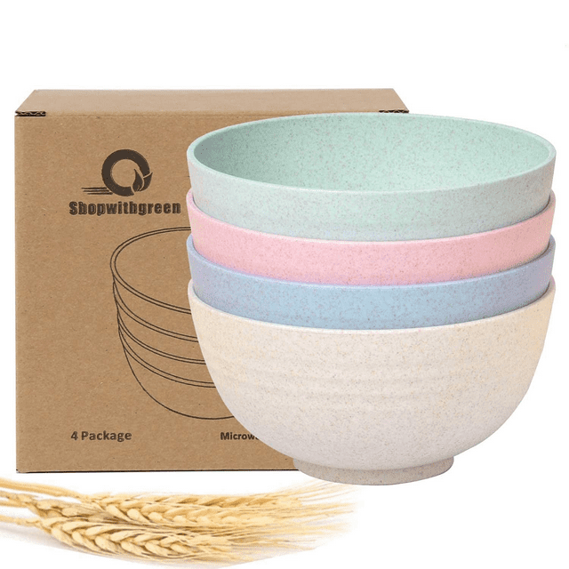 Loobuu Unbreakable Large Cereal Bowls 24 OZ Wheat Straw Fiber