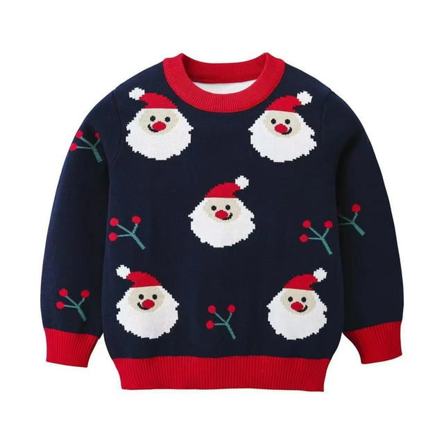 Posijego Chandail de Noël Laid pour Garçons et Filles, Col Rond, Manches Longues, Automne & Hiver