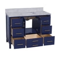 thumbnail image 5 of California 48" Bathroom Vanity with Royal Blue Cabinet and Carrara Marble Top, 5 of 5
