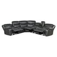 thumbnail image 5 of Lexicon Fargo 3-PC Faux Leather Power Reclining Sectional in Dark Gray, 5 of 9