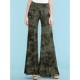 thumbnail image 3 of Made by Johnny Women's Chic Tie Dye Palazzo Pants L OLIVE, 3 of 5