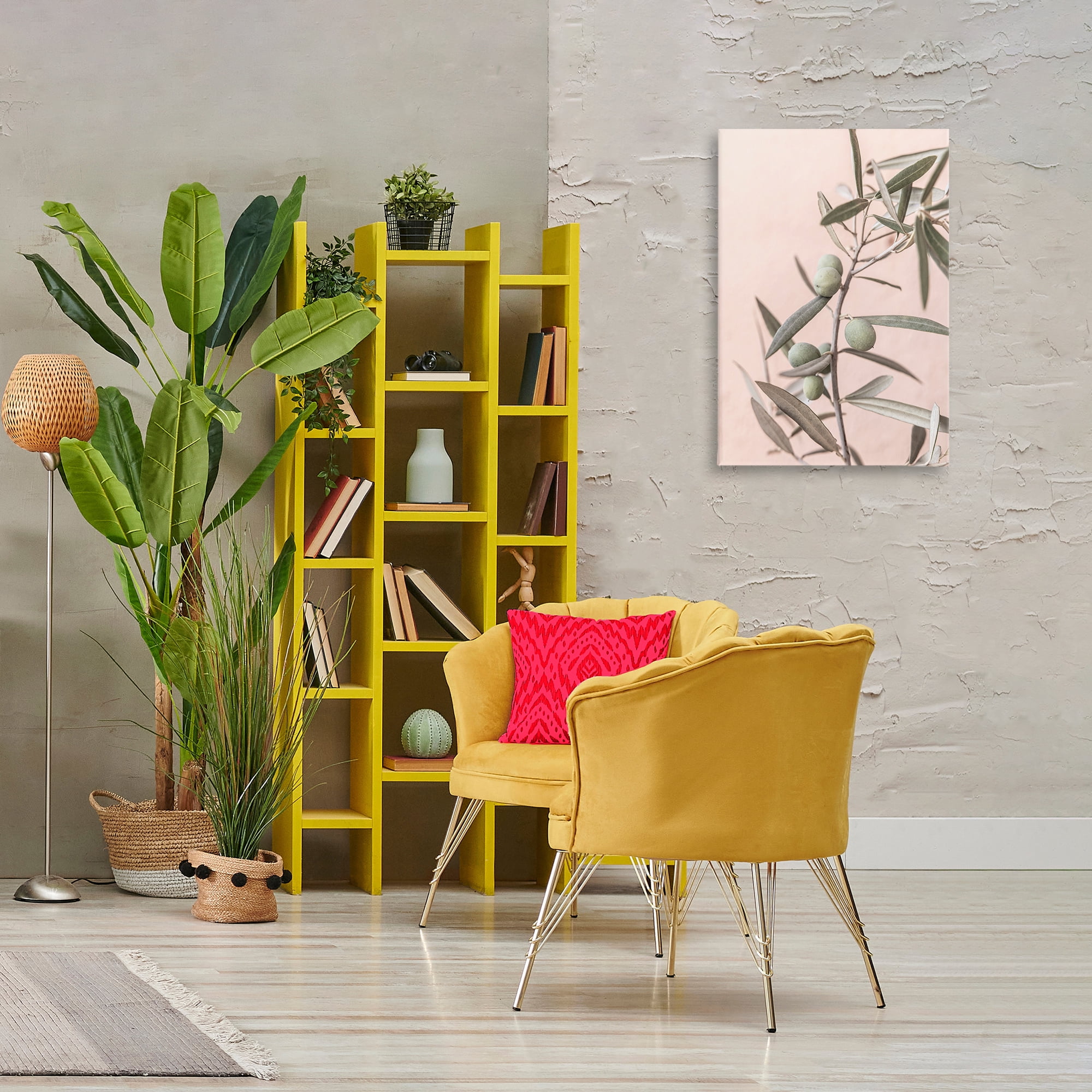 Stupell Industries Spanish Olive Branch Plants & Flowers Painting Wrapped Canvas Art Print Wall Art, 20 x 30