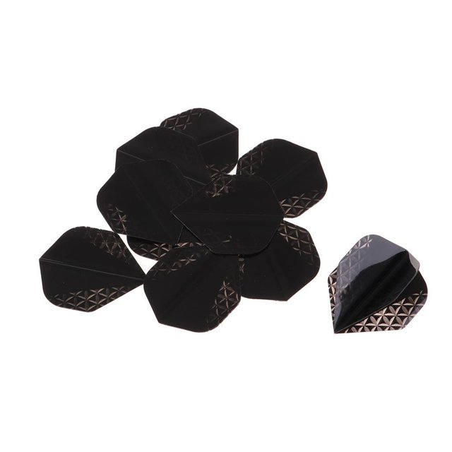 maskred Set of 10 Stylish Standard Shape Flights Tail Accessory for Games Black 1Set