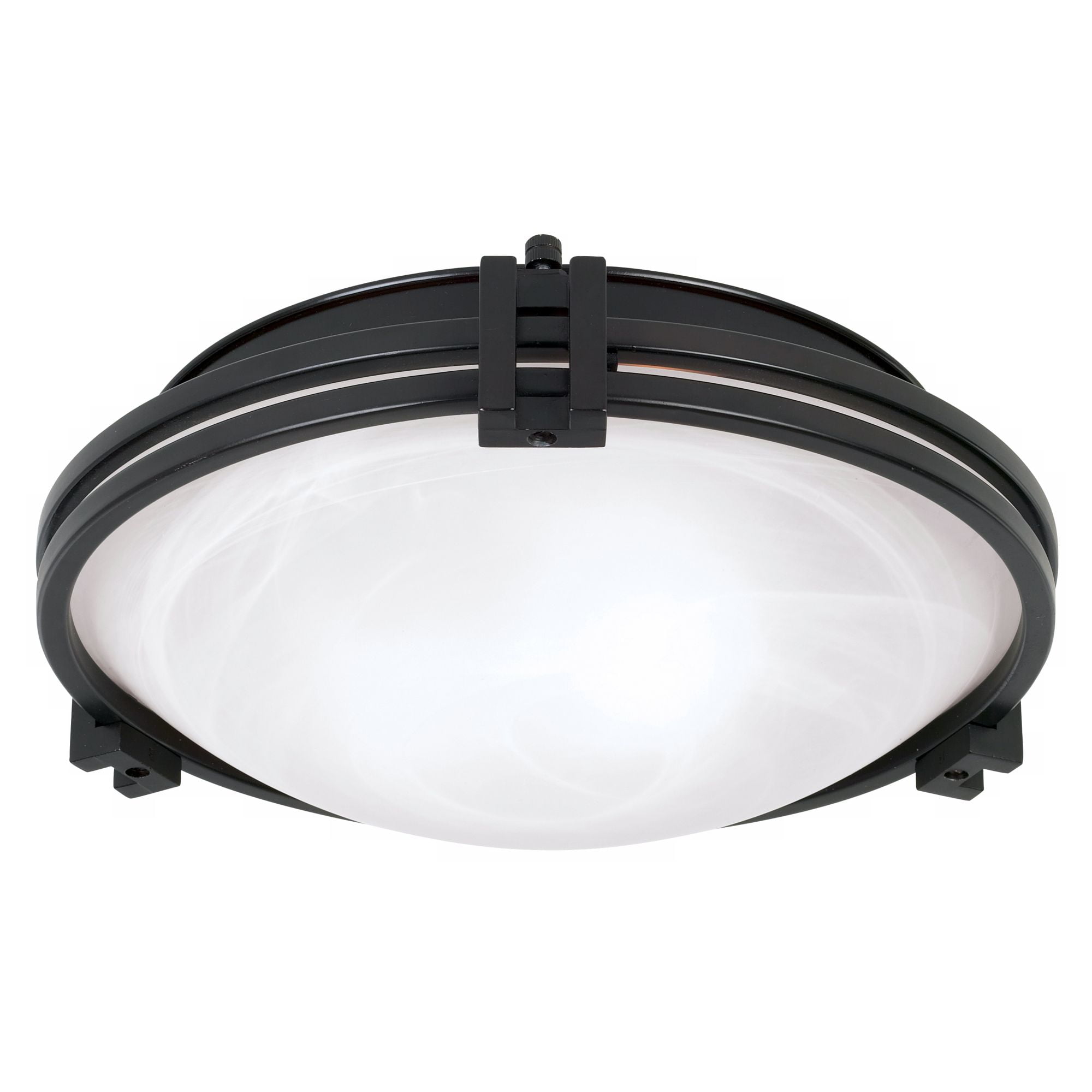 Possini Euro Design Deco Modern Ceiling Light Flush Mount Fixture 12 3/4" Wide Oil Rubbed Bronze 2-Light Marbleized Glass for Bedroom Kitchen Hallway