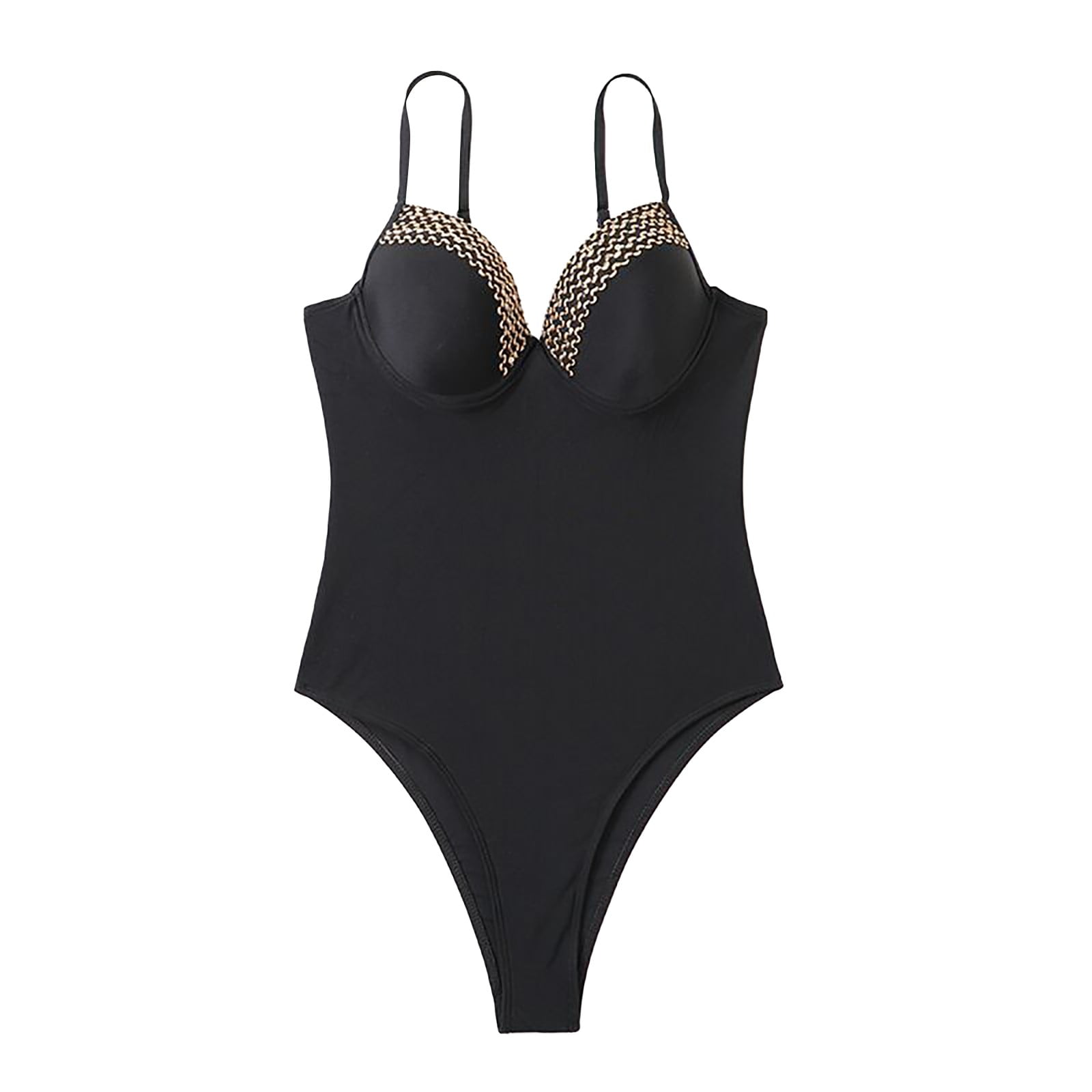 Aayomet Bathing Suit Colour V Neck Adjustable Bikini Swimming Costume (A, XL)