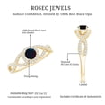thumbnail image 6 of Rosec Jewels Natural Black Opal Engagement Ring with Diamond - Designer Ring for Women - AAA Quality - with Jewelry Box, 10K Yellow Gold, US 7.00, 6 of 10