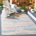 thumbnail image 2 of SAFAVIEH Cabana Corie Abstract Indoor/Outdoor Area Rug, Aqua/Pink, 6'7" x 6'7" Square, 2 of 12