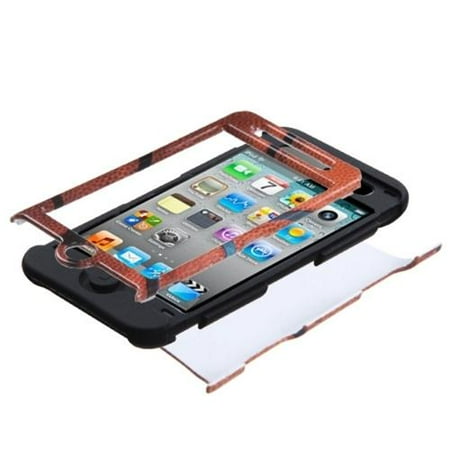 Insten Basketball-Sports Collection/Black TUFF Hybrid Rugged Hard Shockproof Phone Case For iPod Touch 4