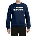 thumbnail image 2 of Mocha Joe's Coffee Stand Shop Logo | Mens Pop Culture Crewneck Graphic Sweatshirt, Vintage Heather Navy, Large, 2 of 4