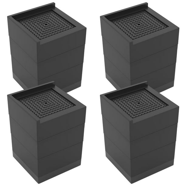 Elevador de muebles Accesorios para muebles Cuadrado de plástico apilable para Los 7.8x7.8x11cm Sunnimix Almohadillas antideslizantes para pies