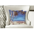 thumbnail image 4 of Ambesonne Summer Throw Pillow Cover 2 Pack, Ocean Palms Warm Beach, 16", Navy Cream Green, 4 of 6