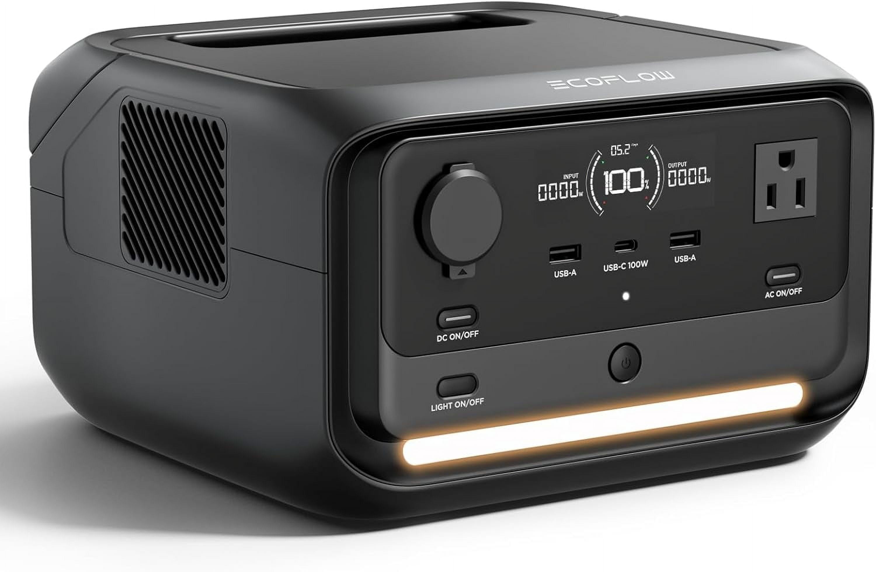 EcoFlow River 3 Plus 270 Portable Power Station, 268Wh LiFePO4 Battery, 3 Up to 1200W AC Outlets, <10 MS UPS, Expandable to 840Wh, 1Hr Fast Charge, <30dB Ultra-Quiet Solar Generator for Camping/RV