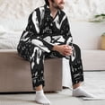 thumbnail image 7 of Honeii I love Math Pattern Mens Pajamas Set,2pcs Men's Lounge Long Sleeve Sleep Shirt and Pajama Bottoms Sleepwear Set,Mens Pjs Sets-X-Large, 7 of 7