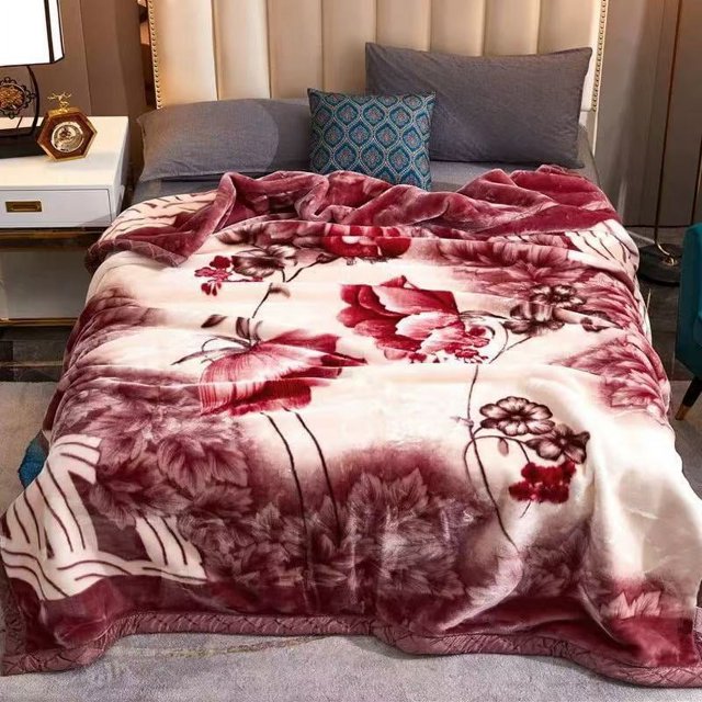 Thickened Raschel Blanket Winter Warm Wedding Blanket Double-sided Fleece Office Nap Blanket Double-layer Blanket Gift Blanket