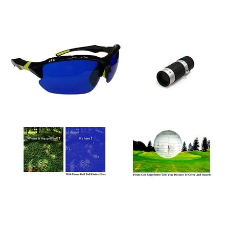 POSMA SGG-050B Golf Ball Finder Hunter Retriever Glasses and Golf Range finder - Mini Monocular Scope
