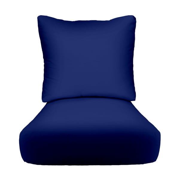 Rsh Décor Indoor Outdoor Deep Seating Cushion Set 23 X 24 5 Seat And 19 Back Solid Royal Blue Com - Royal Blue Patio Chair Pads