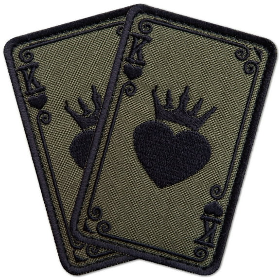 2Pcs King of Hearts Patch Set, Embroidered Tactical Patches