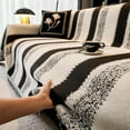 thumbnail image 3 of West Ivory - 71" x 102" Inch Chenille Couch Cover - Non Slip Furniture Protector, Anti-Scratch, Washable for Dog Cat Kids Soft Furniture Protector - Black, 3 of 7