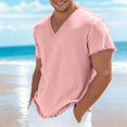 thumbnail image 2 of ZHOGXU Fashion Loose Fit V Neck Short Sleeve Lightweight Men's T Shirts Comfortable Everyday Wear, 2 of 4